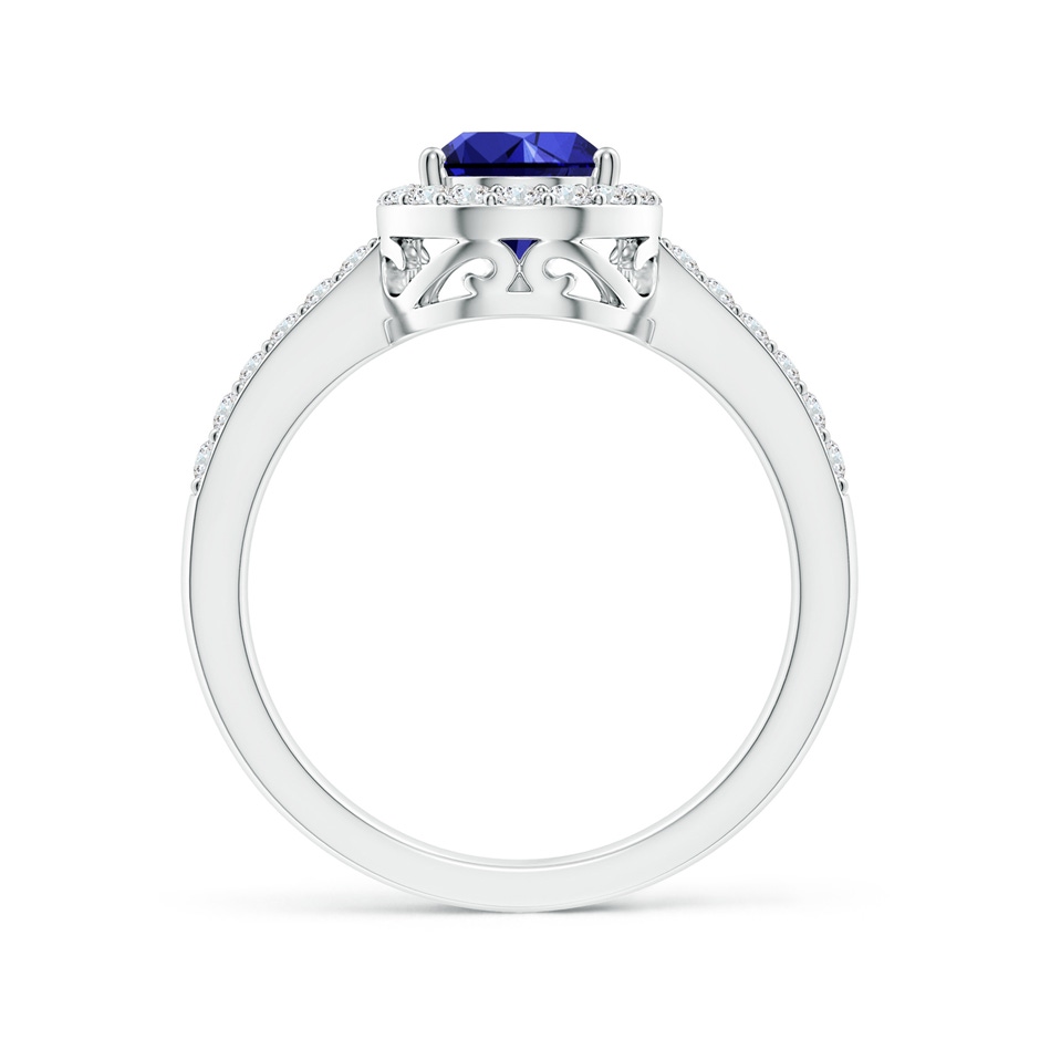 9x6mm Labgrown Lab-Grown Pear Sapphire Ring with Diamond Halo in White Gold side 199