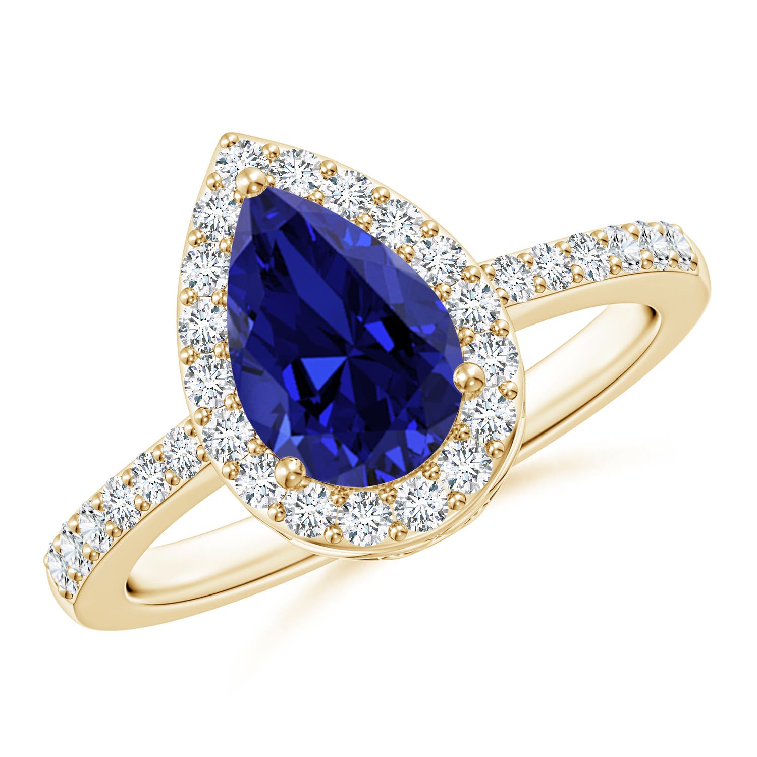 Premium - Lab-Grown Blue Sapphire / 1.88 CT / 14 KT Yellow Gold