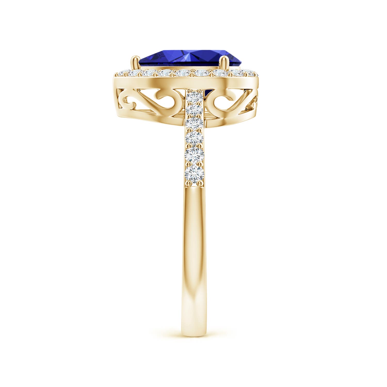 Premium - Lab-Grown Blue Sapphire / 1.88 CT / 14 KT Yellow Gold