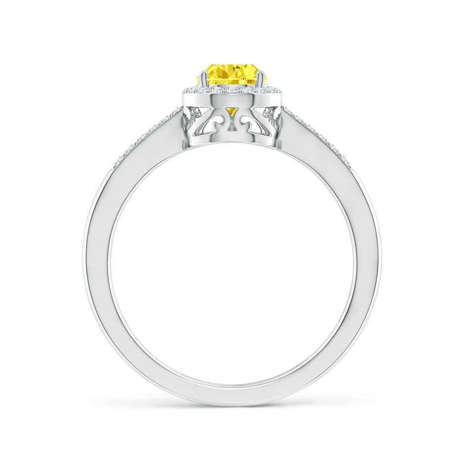 7x5mm Labgrown Pear Lab-Grown Fancy Intense Yellow Diamond Ring with Halo in White Gold side 199