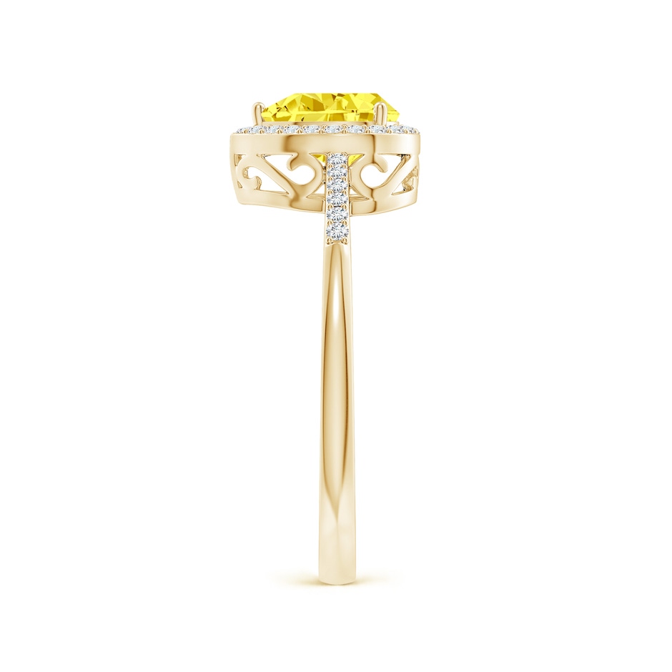 7x5mm Labgrown Pear Lab-Grown Fancy Intense Yellow Diamond Ring with Halo in Yellow Gold side 299