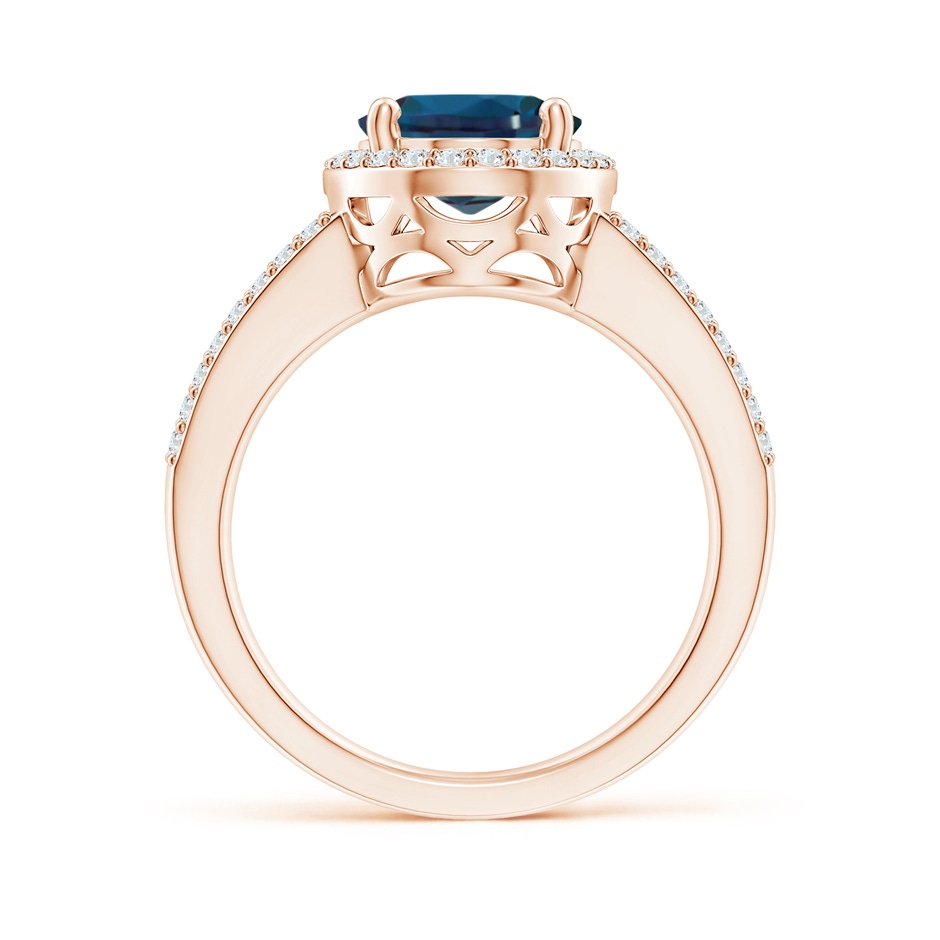 10x8mm Labgrown Oval Lab-Grown Alexandrite Split Shank Halo Ring in 18K Rose Gold side 199