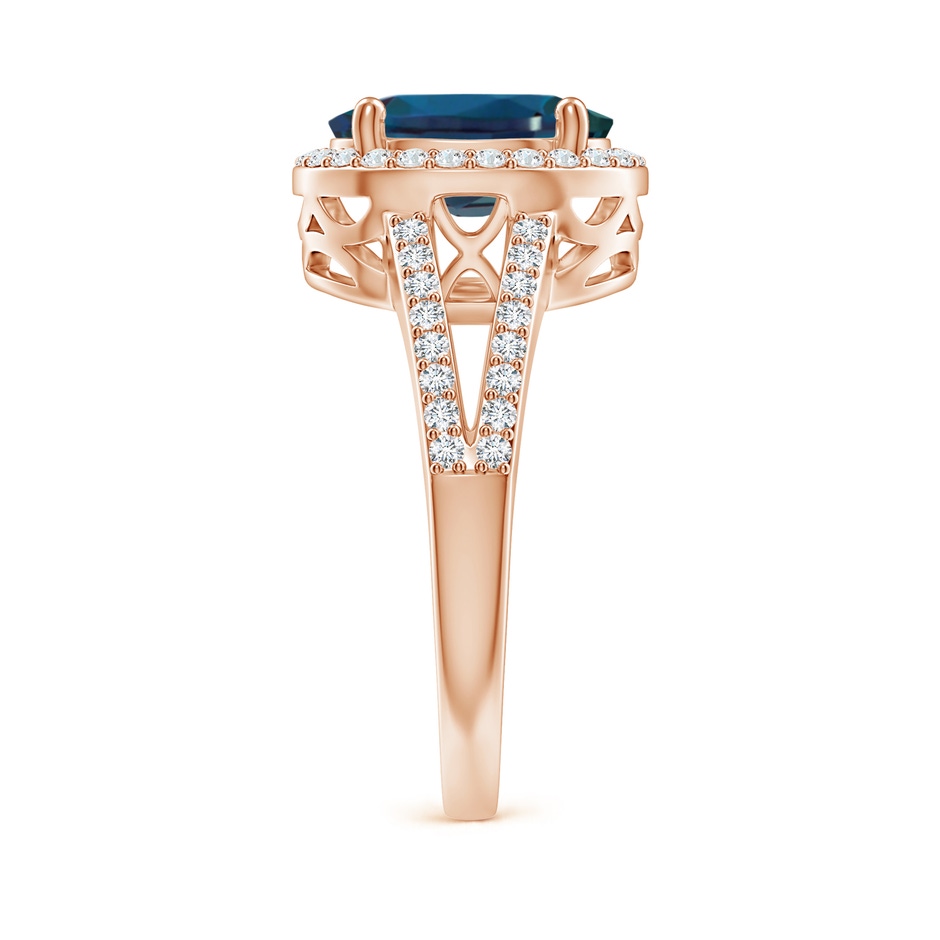 10x8mm Labgrown Oval Lab-Grown Alexandrite Split Shank Halo Ring in 18K Rose Gold side 299