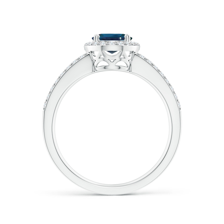 8x6mm Labgrown Oval Lab-Grown Alexandrite Split Shank Halo Ring in P950 Platinum side 199