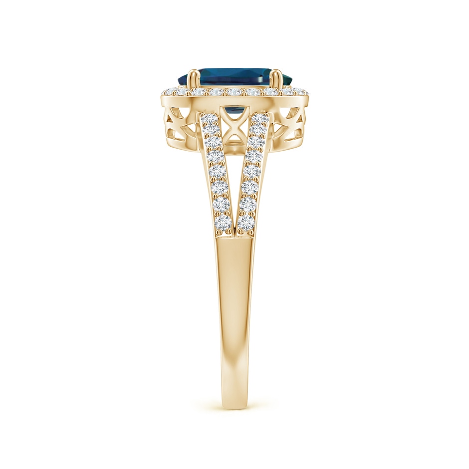 8x6mm Labgrown Oval Lab-Grown Alexandrite Split Shank Halo Ring in Yellow Gold side 299