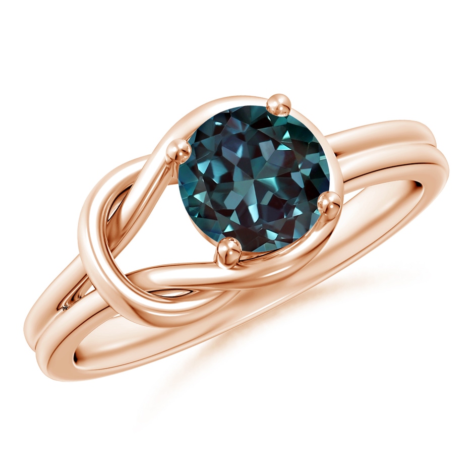6mm Labgrown Solitaire Lab-Grown Alexandrite Infinity Knot Ring in 18K Rose Gold 