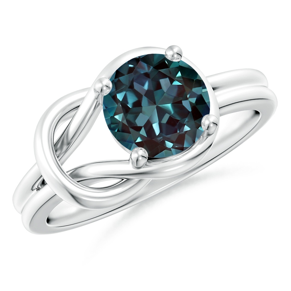 8mm Labgrown Solitaire Lab-Grown Alexandrite Infinity Knot Ring in White Gold 