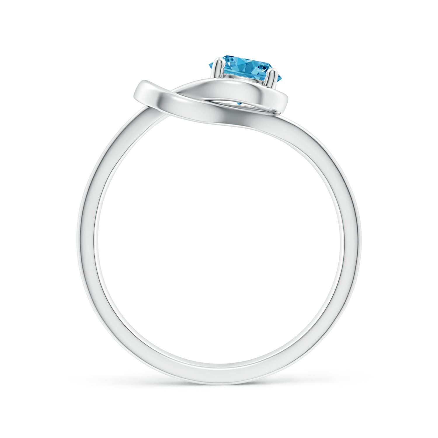 5.1mm Labgrown Solitaire Lab-Grown Fancy Intense Blue Diamond Infinity Knot Ring in White Gold