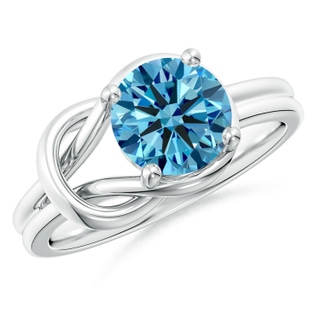 7.5mm Labgrown Solitaire Lab-Grown Fancy Intense Blue Diamond Infinity Knot Ring in P950 Platinum