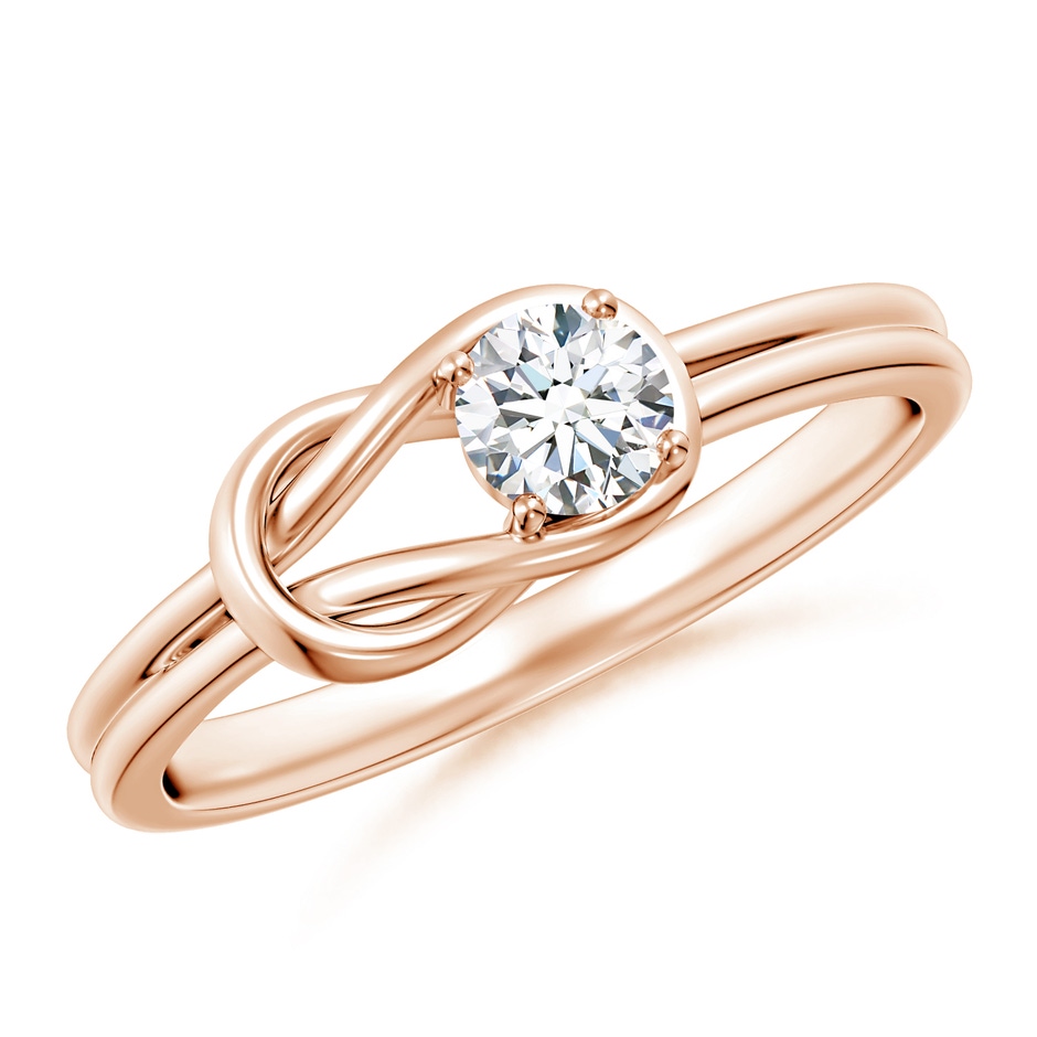 4mm FGVS Lab-Grown Solitaire Diamond Infinity Knot Ring in Rose Gold 