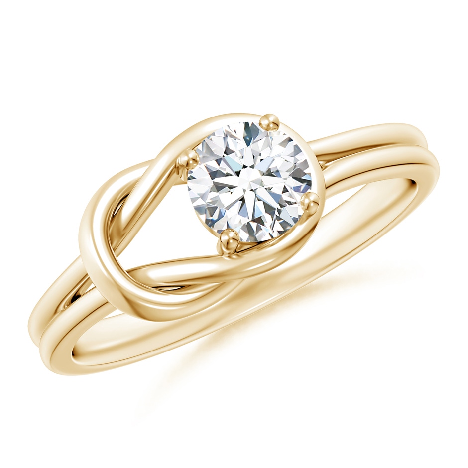 5.1mm FGVS Lab-Grown Solitaire Diamond Infinity Knot Ring in Yellow Gold 