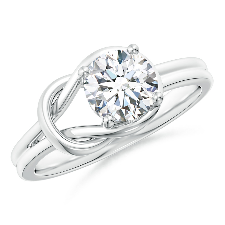 6.4mm FGVS Lab-Grown Solitaire Diamond Infinity Knot Ring in White Gold 