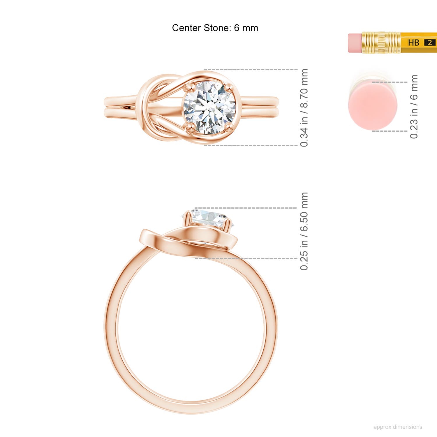 F-G, VS / 0.8 CT / 14 KT Rose Gold