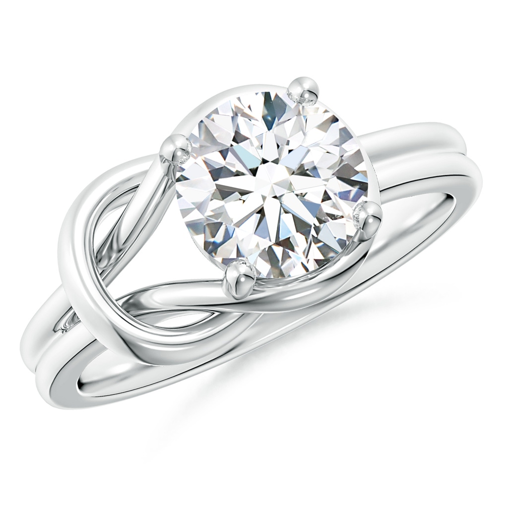7.5mm FGVS Lab-Grown Solitaire Diamond Infinity Knot Ring in White Gold