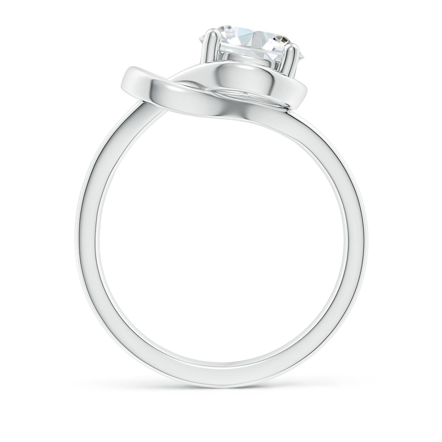 7.5mm FGVS Lab-Grown Solitaire Diamond Infinity Knot Ring in White Gold - side 3