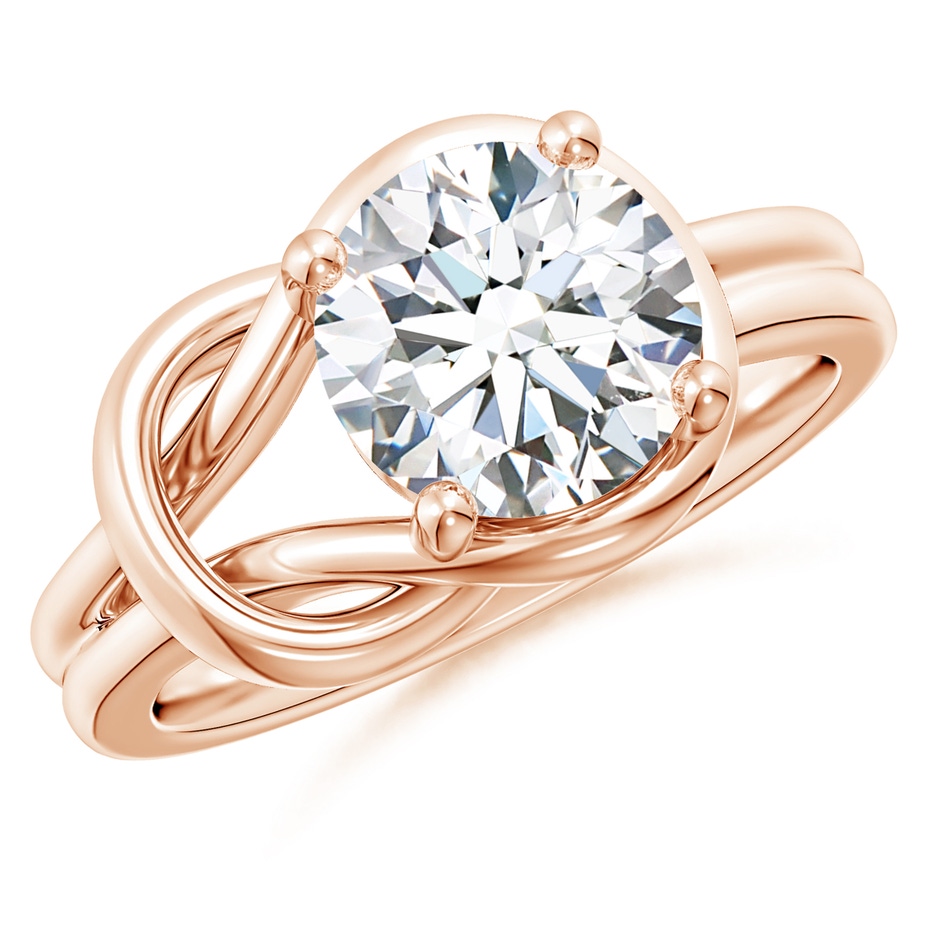 9.2mm FGVS Lab-Grown Solitaire Diamond Infinity Knot Ring in 9K Rose Gold 
