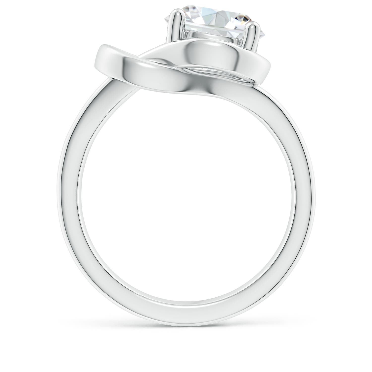 9.2mm FGVS Lab-Grown Solitaire Diamond Infinity Knot Ring in White Gold