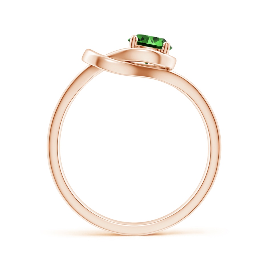 5mm Labgrown Lab-Grown Solitaire Emerald Infinity Knot Ring in Rose Gold side 199