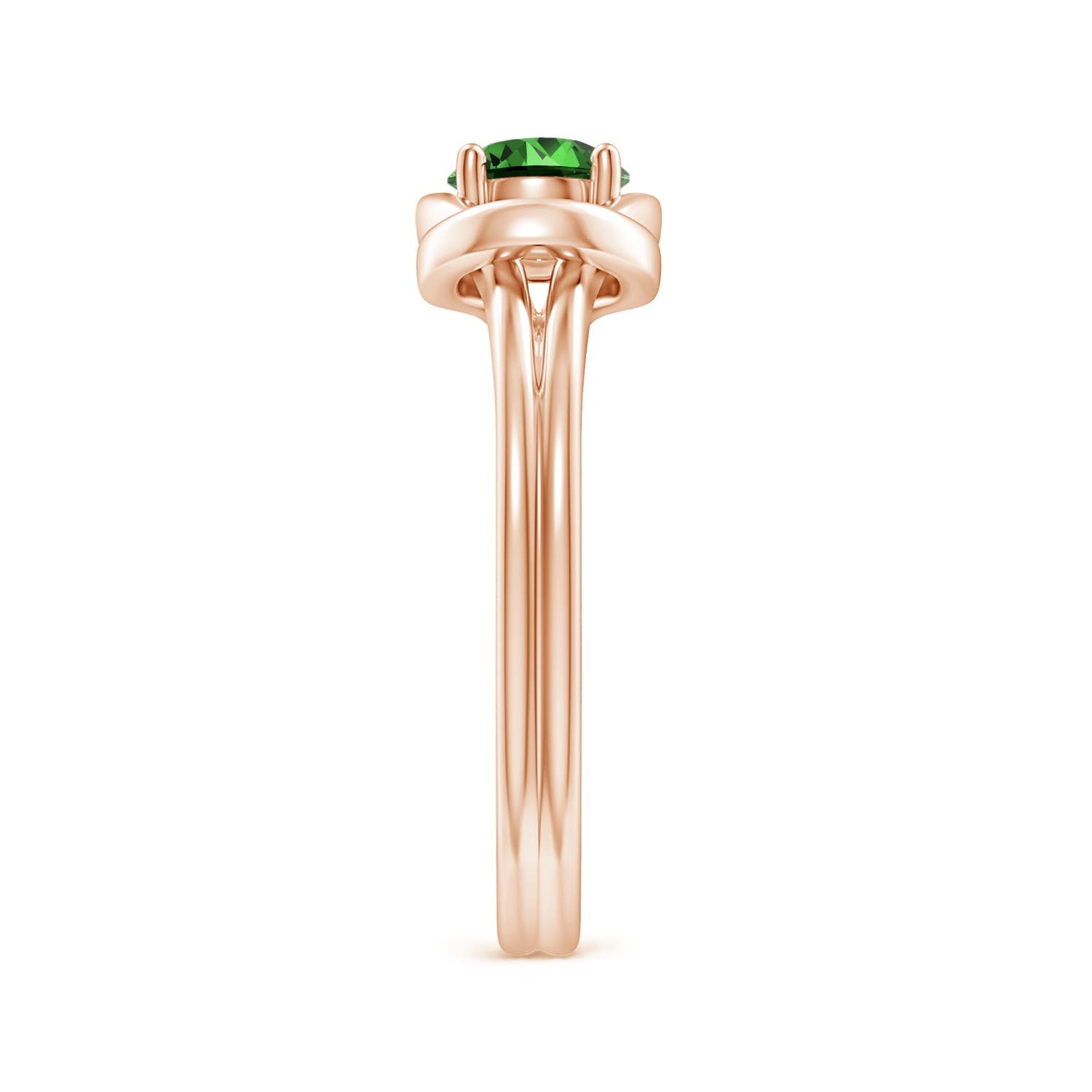 Premium - Lab-Grown Emerald / 0.45 CT / 14 KT Rose Gold