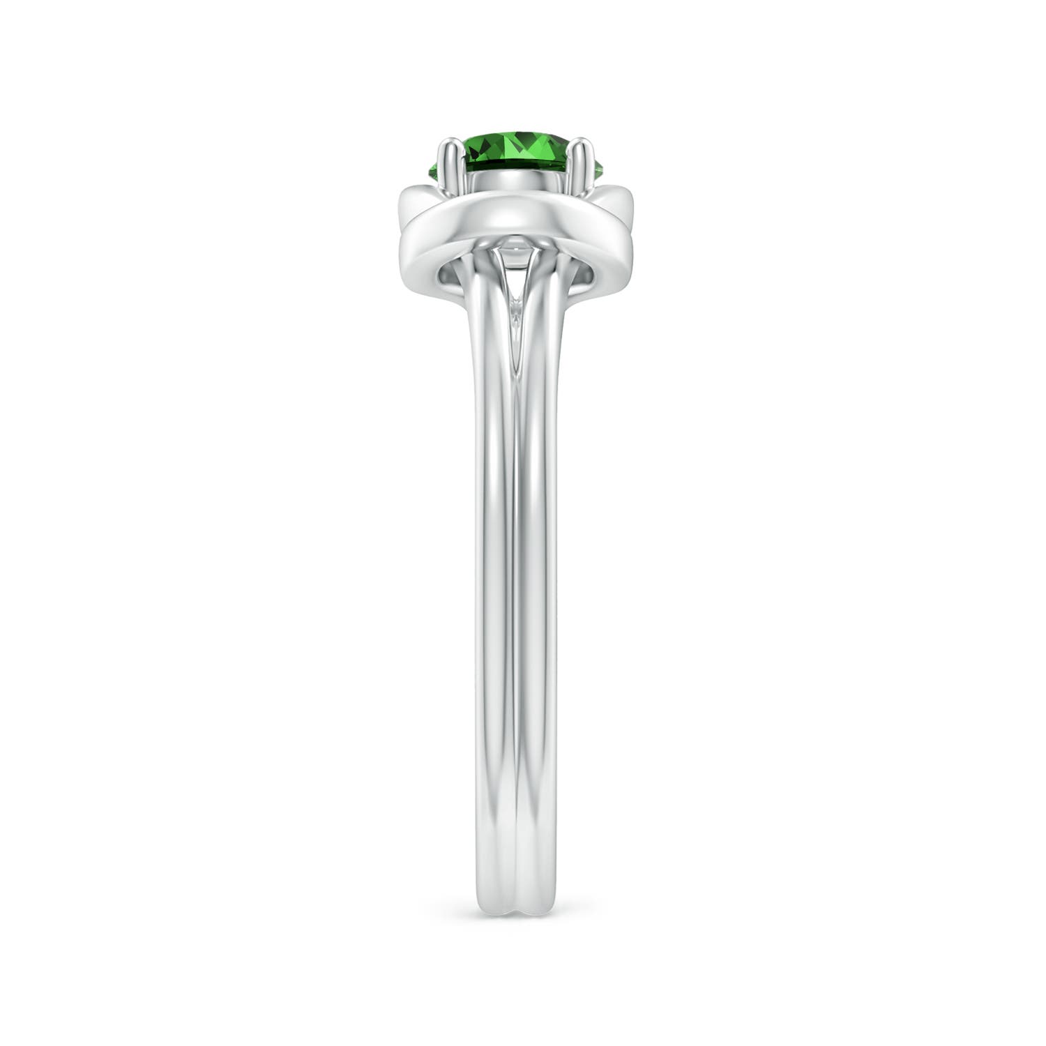 Premium - Lab-Grown Emerald / 0.45 CT / 14 KT White Gold