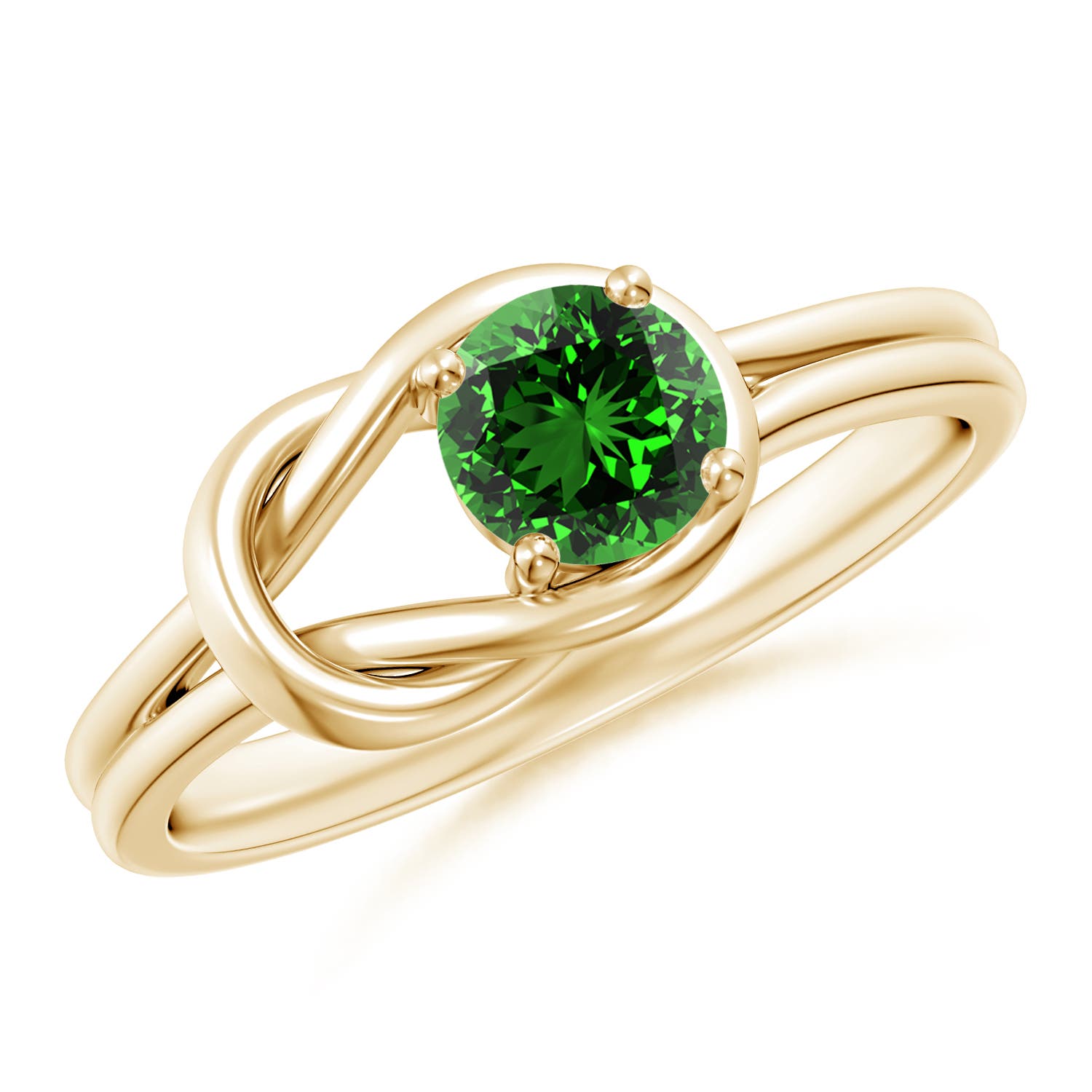 Premium - Lab-Grown Emerald / 0.45 CT / 14 KT Yellow Gold