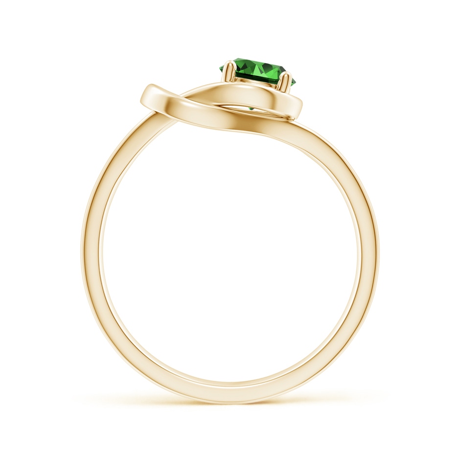 5mm Labgrown Lab-Grown Solitaire Emerald Infinity Knot Ring in Yellow Gold side 199