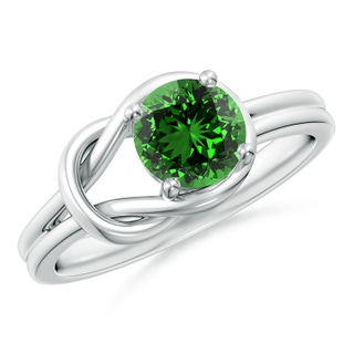 6mm Labgrown Lab-Grown Solitaire Emerald Infinity Knot Ring in P950 Platinum