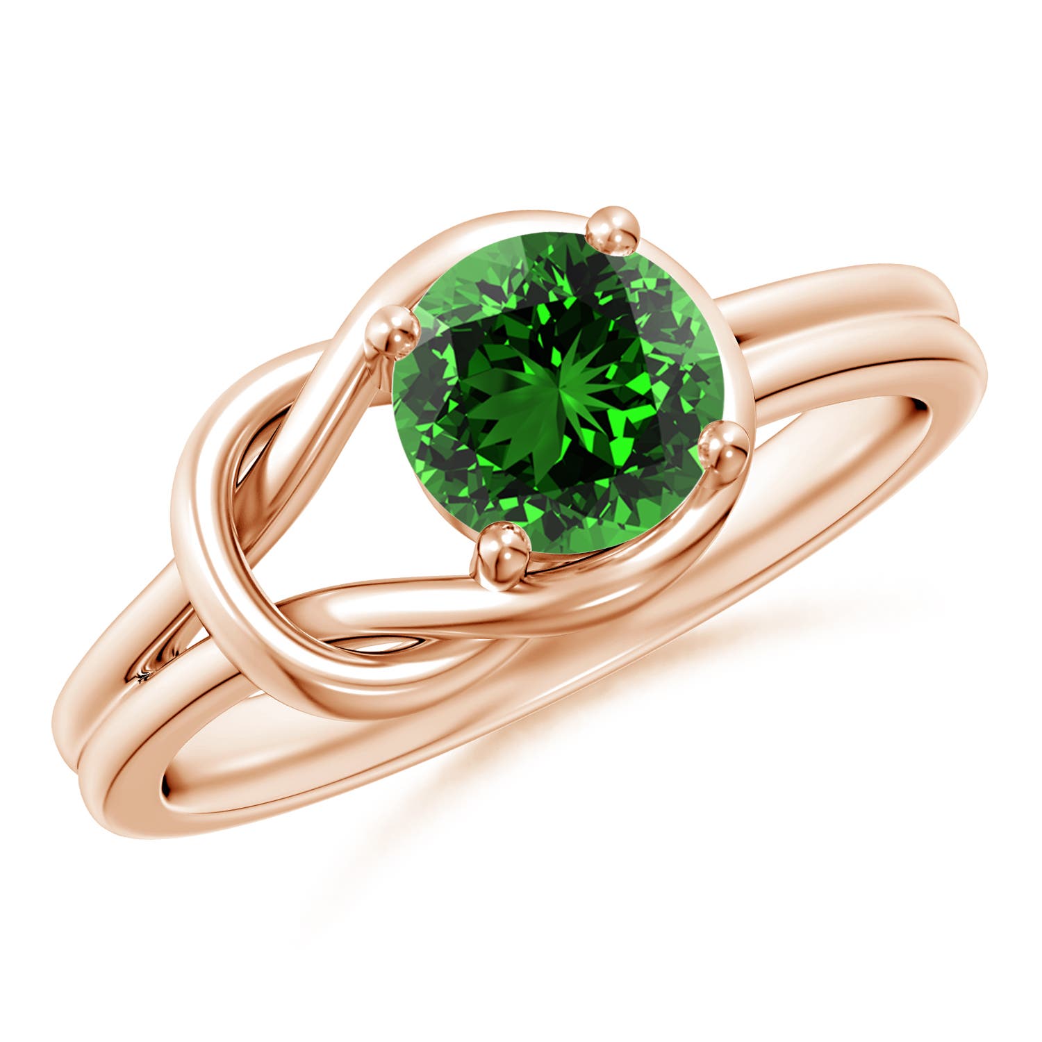 Premium - Lab-Grown Emerald / 0.75 CT / 14 KT Rose Gold