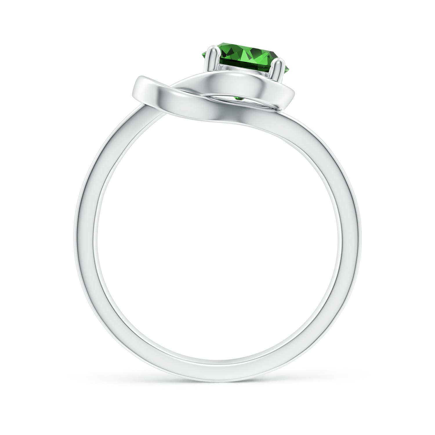 Premium - Lab-Grown Emerald / 0.75 CT / 14 KT White Gold