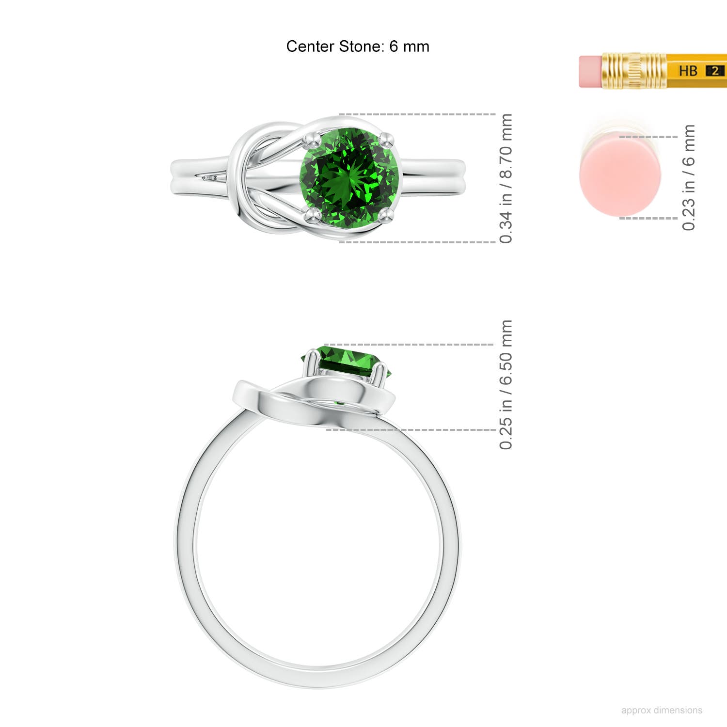 Premium - Lab-Grown Emerald / 0.75 CT / 14 KT White Gold