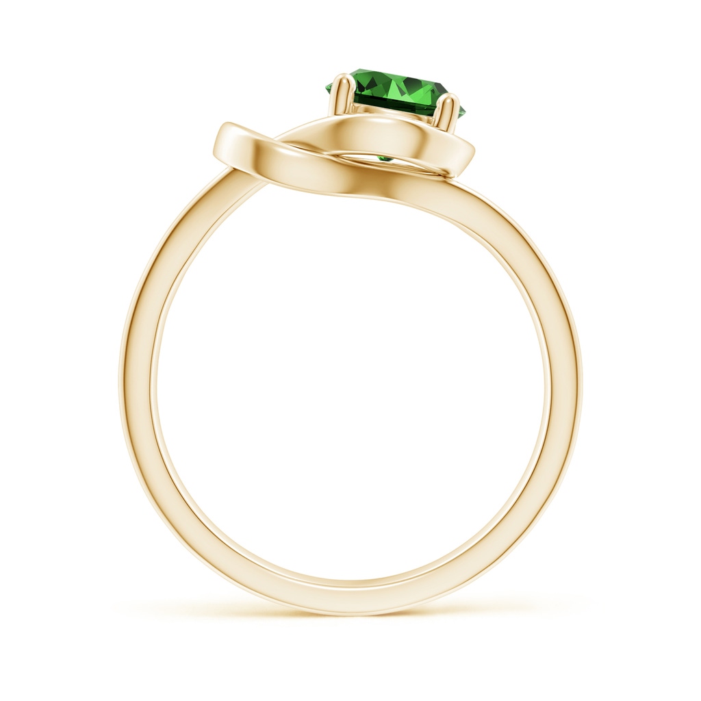 6mm Labgrown Lab-Grown Solitaire Emerald Infinity Knot Ring in Yellow Gold Side 199