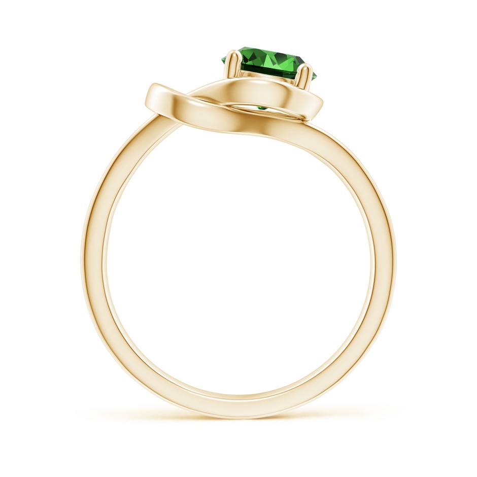 6mm Labgrown Lab-Grown Solitaire Emerald Infinity Knot Ring in Yellow Gold side 199