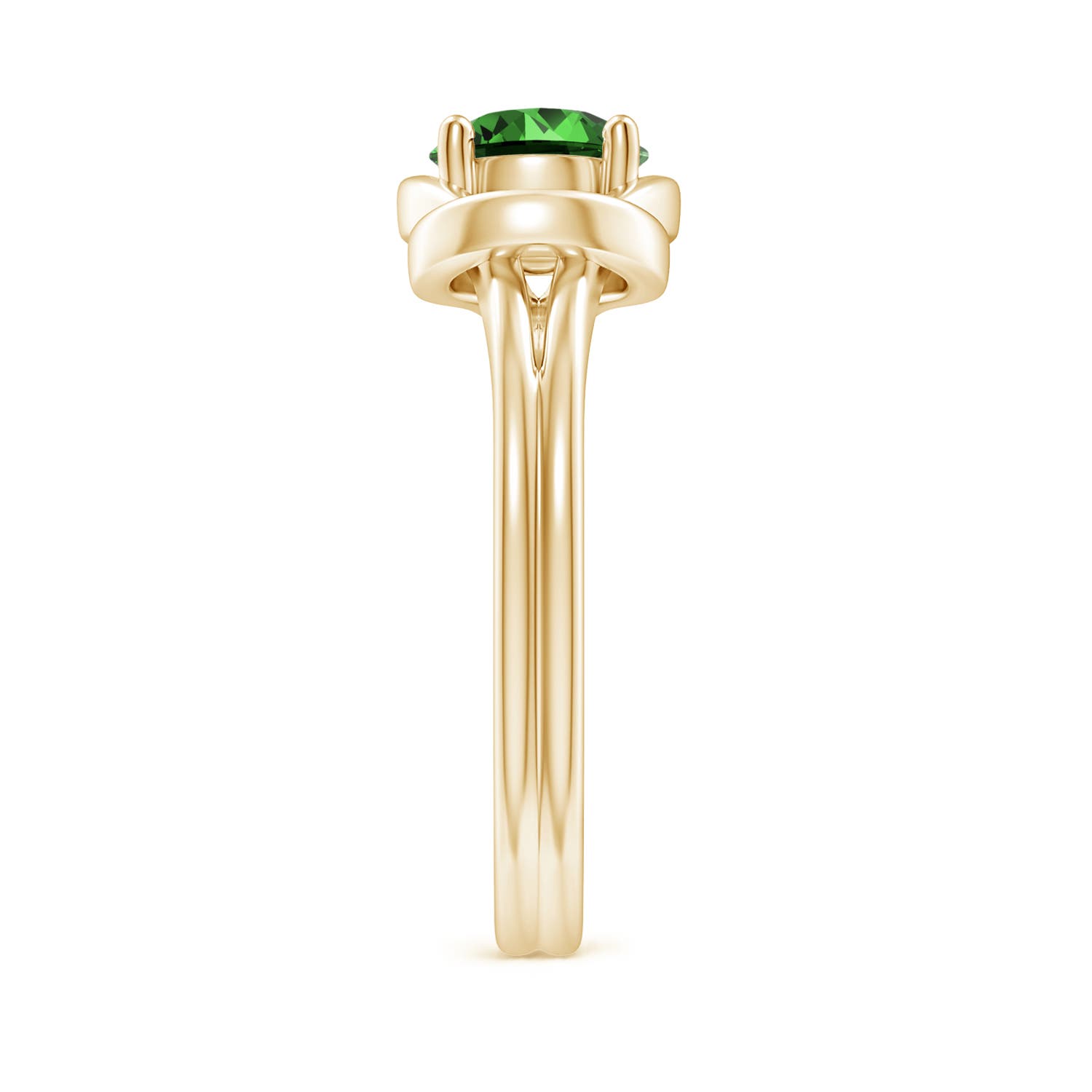 Premium - Lab-Grown Emerald / 0.75 CT / 14 KT Yellow Gold