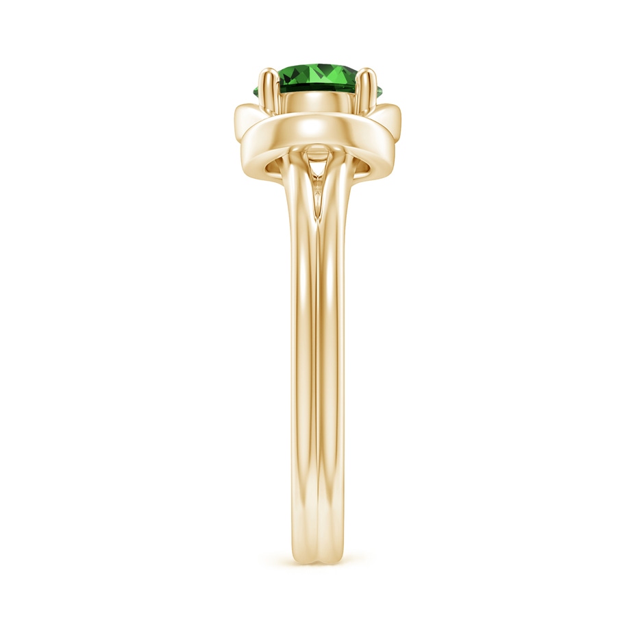 6mm Labgrown Lab-Grown Solitaire Emerald Infinity Knot Ring in Yellow Gold side 299