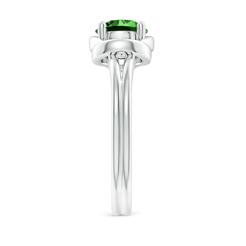 7mm Labgrown Lab-Grown Solitaire Emerald Infinity Knot Ring in P950 Platinum side 299