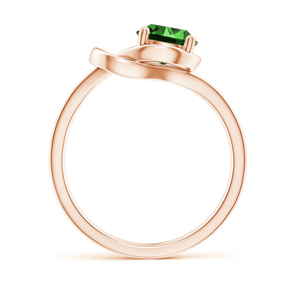 7mm Labgrown Lab-Grown Solitaire Emerald Infinity Knot Ring in Rose Gold side 199