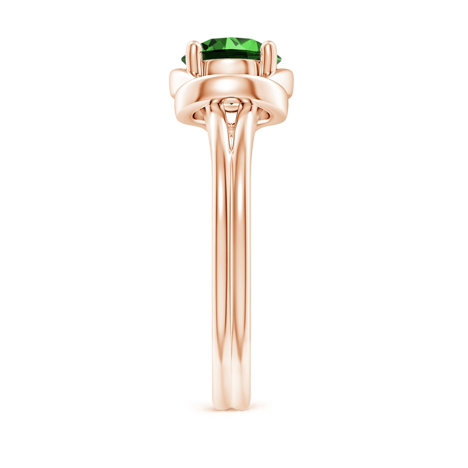 7mm Labgrown Lab-Grown Solitaire Emerald Infinity Knot Ring in Rose Gold side 299