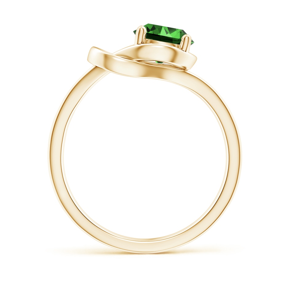 7mm Labgrown Lab-Grown Solitaire Emerald Infinity Knot Ring in Yellow Gold side 199