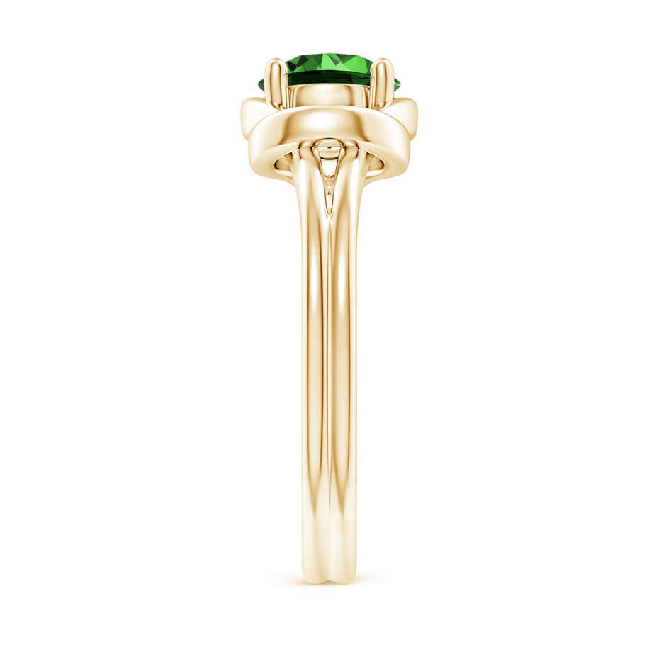 7mm Labgrown Lab-Grown Solitaire Emerald Infinity Knot Ring in Yellow Gold side 299