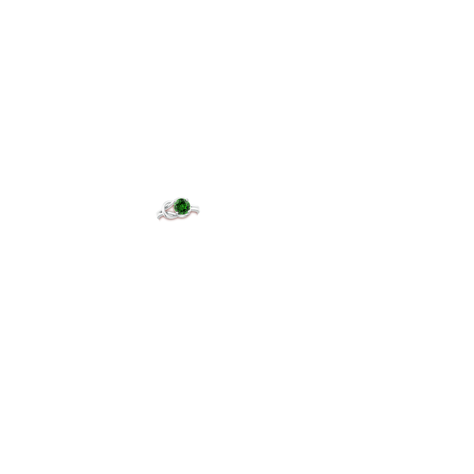 8mm Labgrown Lab-Grown Solitaire Emerald Infinity Knot Ring in White Gold hand