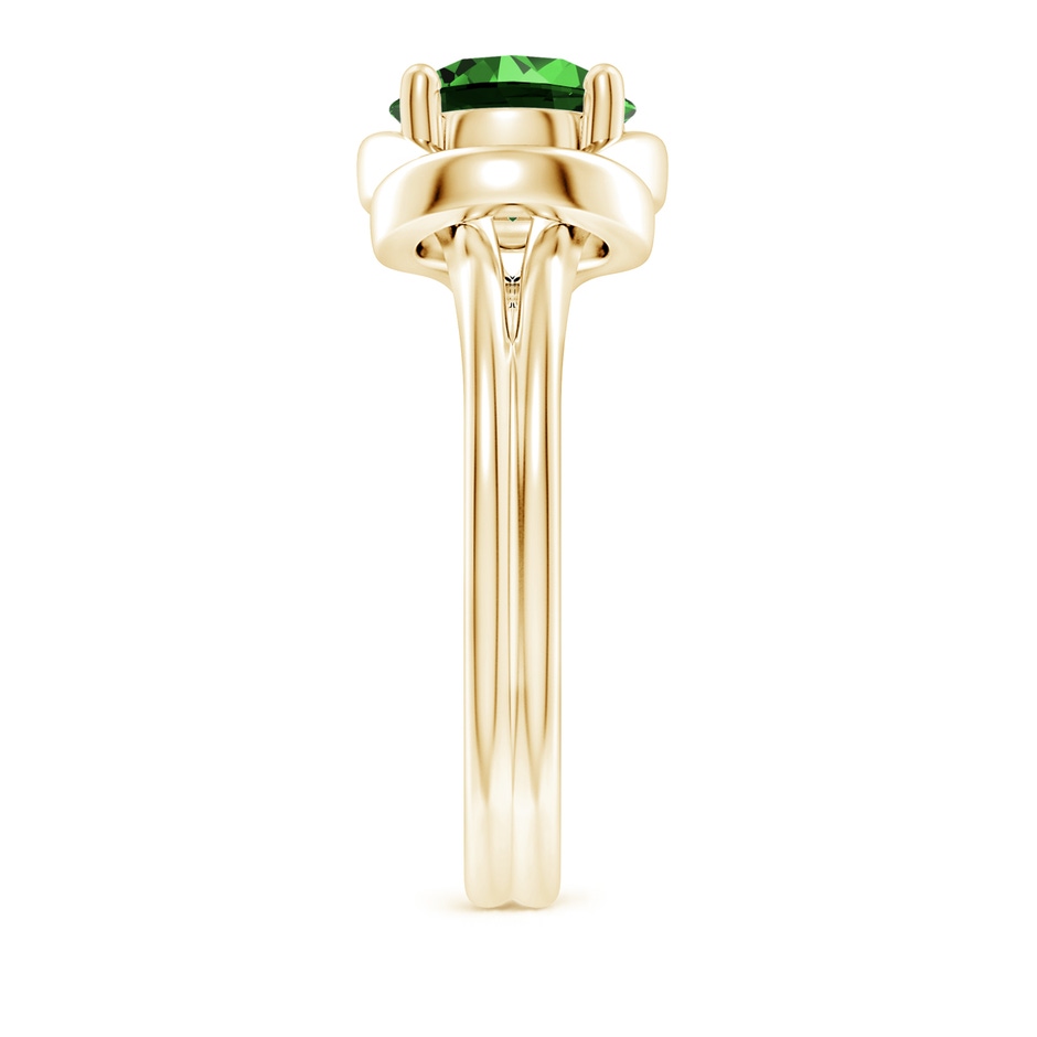 8mm Labgrown Lab-Grown Solitaire Emerald Infinity Knot Ring in Yellow Gold side 299