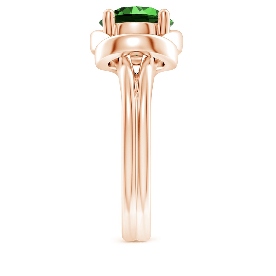 9mm Labgrown Lab-Grown Solitaire Emerald Infinity Knot Ring in Rose Gold side 299