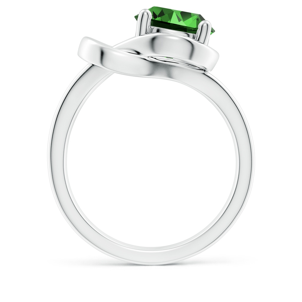9mm Labgrown Lab-Grown Solitaire Emerald Infinity Knot Ring in White Gold Side 199