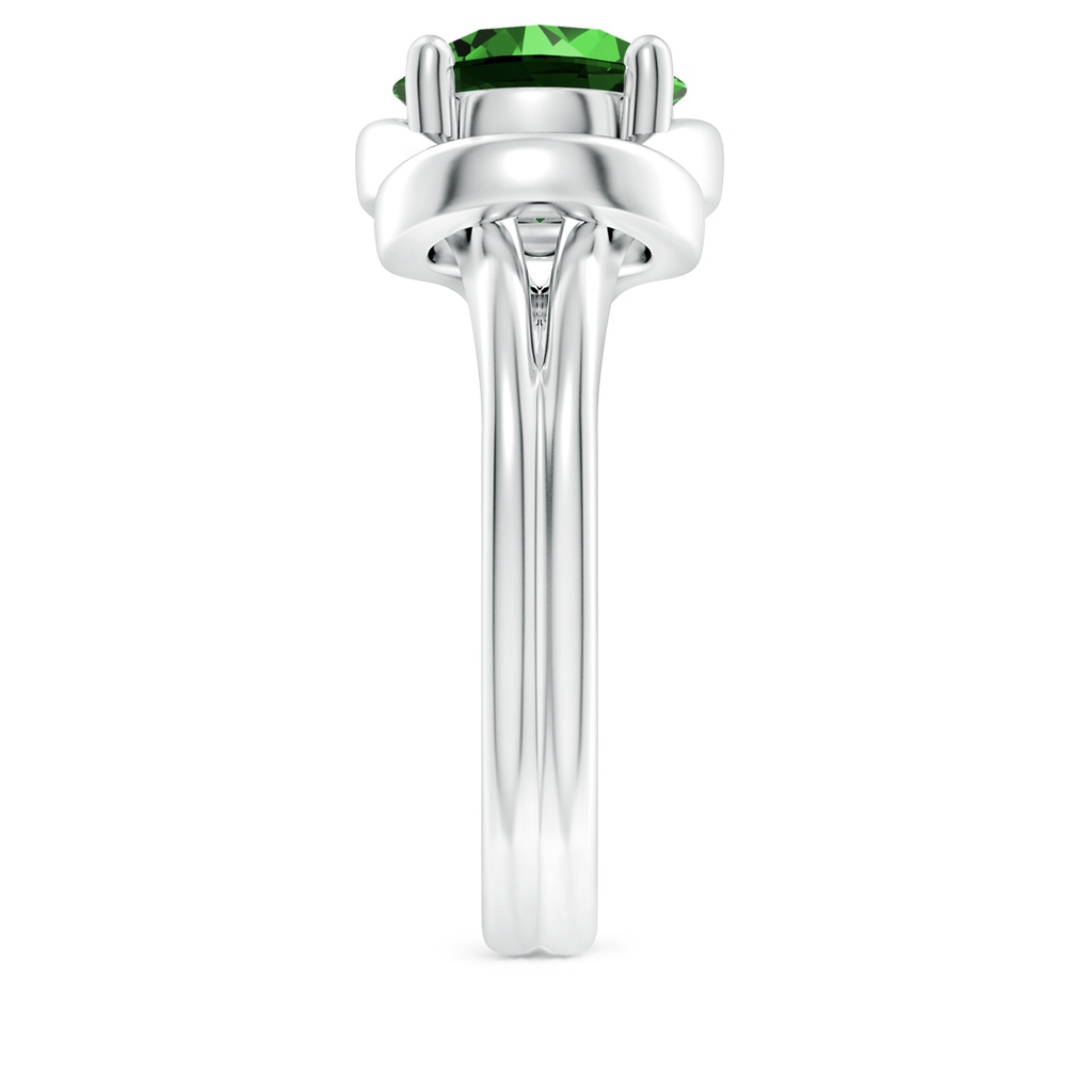 9mm Labgrown Lab-Grown Solitaire Emerald Infinity Knot Ring in White Gold Side 299