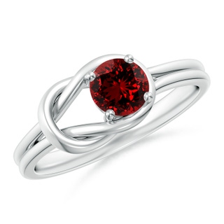 5mm Labgrown Lab-Grown Solitaire Ruby Infinity Knot Ring in P950 Platinum
