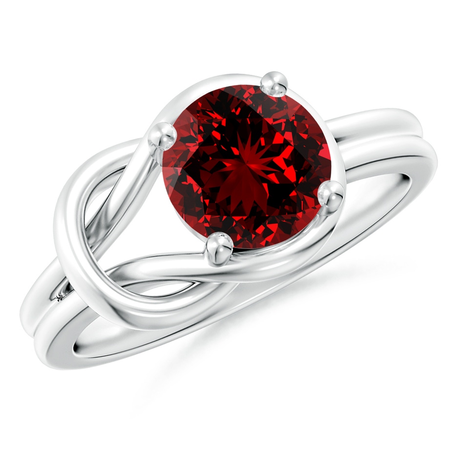 8mm Labgrown Lab-Grown Solitaire Ruby Infinity Knot Ring in White Gold 