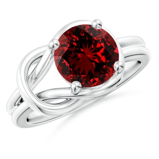 9mm Labgrown Lab-Grown Solitaire Ruby Infinity Knot Ring in P950 Platinum