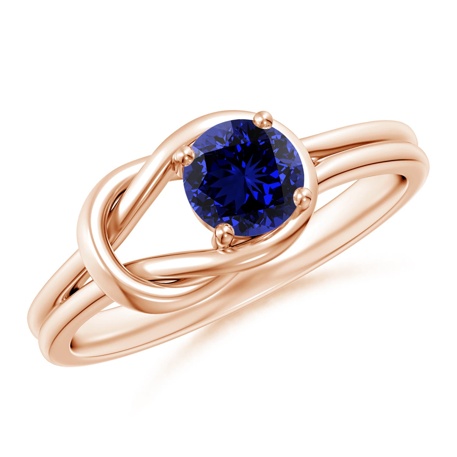 Premium - Lab-Grown Blue Sapphire / 0.6 CT / 14 KT Rose Gold