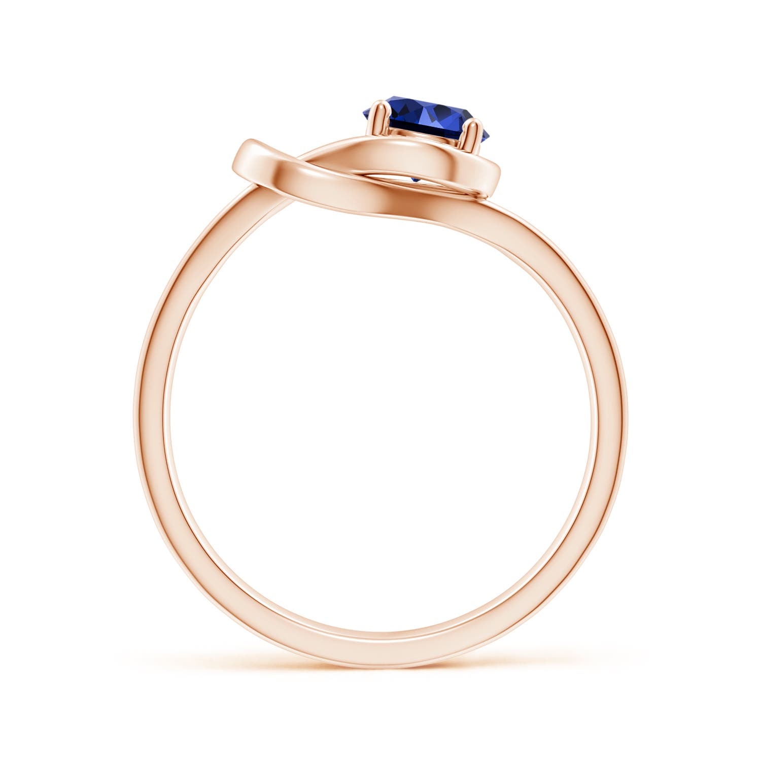 Premium - Lab-Grown Blue Sapphire / 0.6 CT / 14 KT Rose Gold