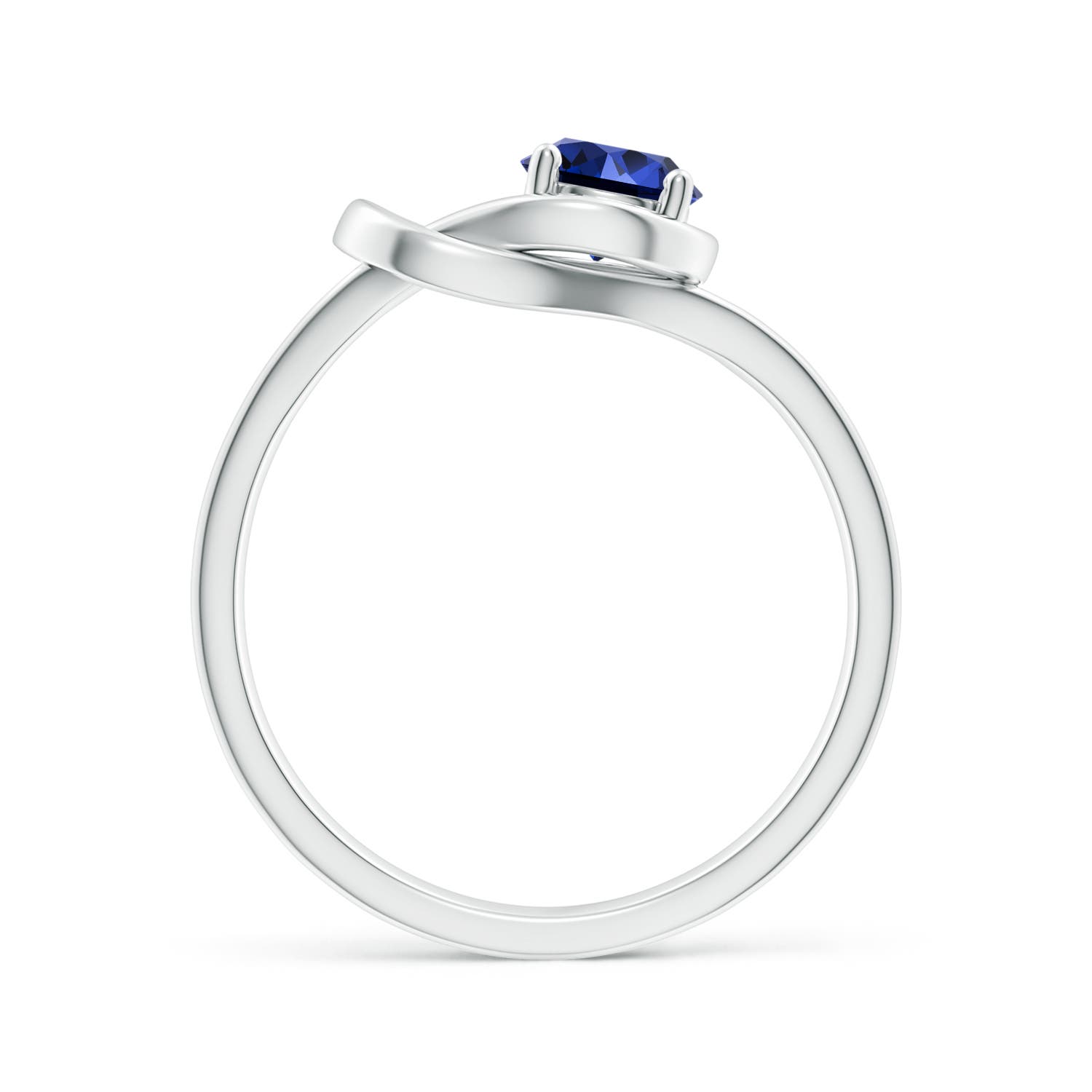 Premium - Lab-Grown Blue Sapphire / 0.6 CT / 14 KT White Gold